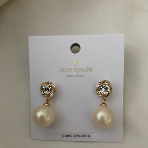 NWT Kate Spade Pearl and crystal earrings